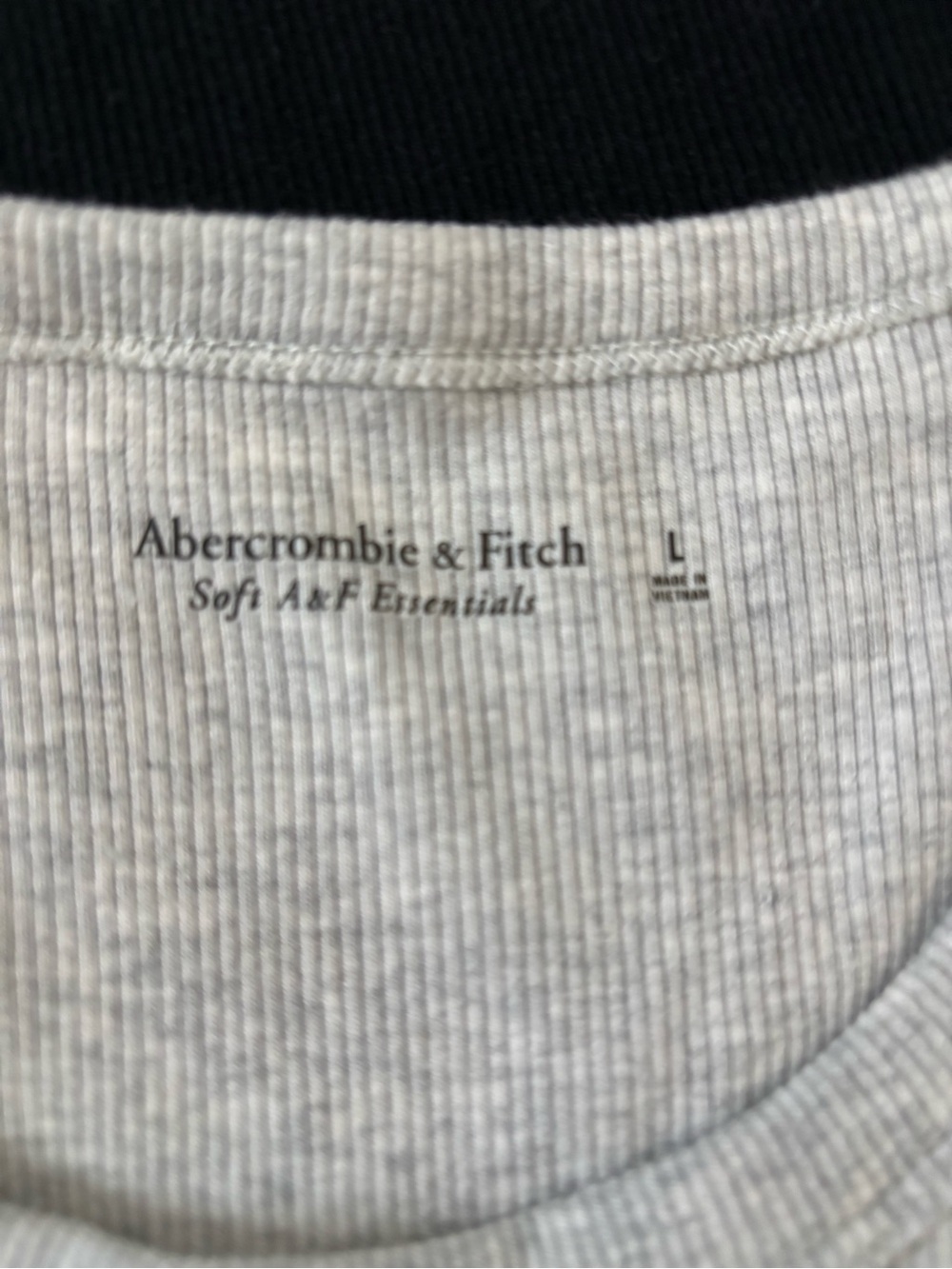 Abercrombie & Fitch Ribbed Tank Tops - Light Gray & Black - Picture 6 of 6